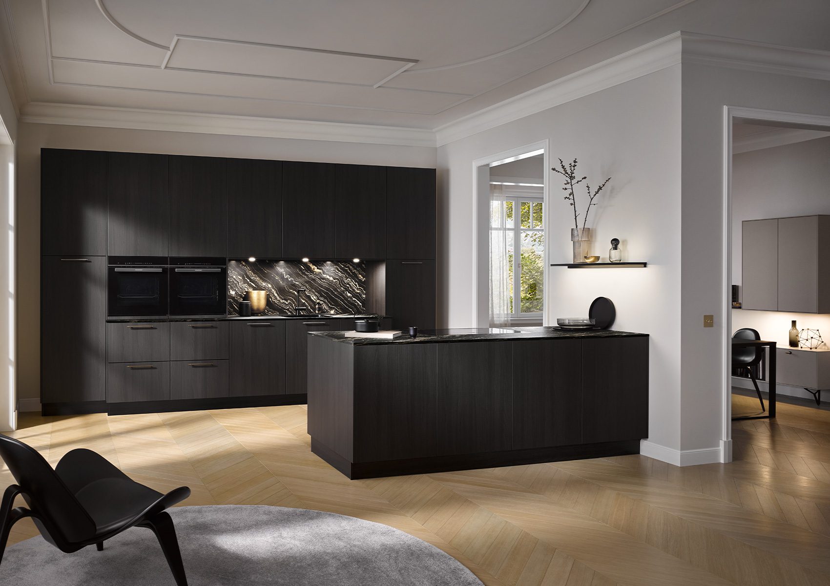 Chêne fin Noir | PerfectSence® avec Îlot central