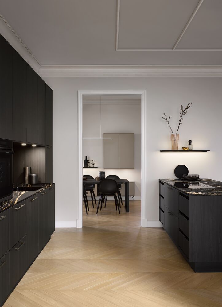 Chêne fin Noir | PerfectSence® avec Îlot central