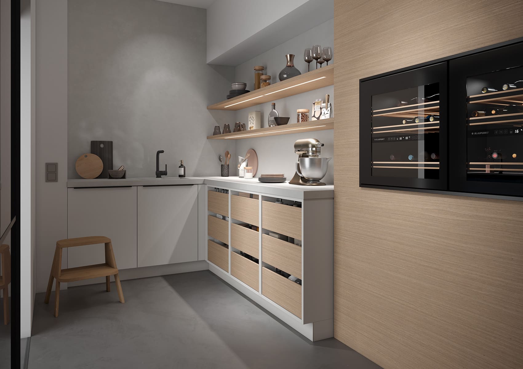 Cuisine-moderne-cave-à-vin-collection-systemat-cuisine-privee-häcker-black-star-av-6000-NCS
