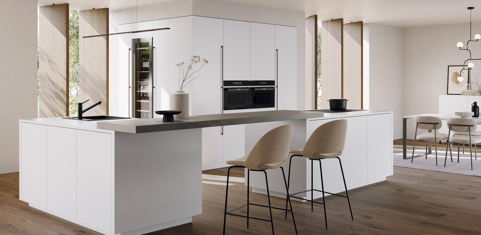 Cuisine moderne couleur blanc cristal | Kuchenart