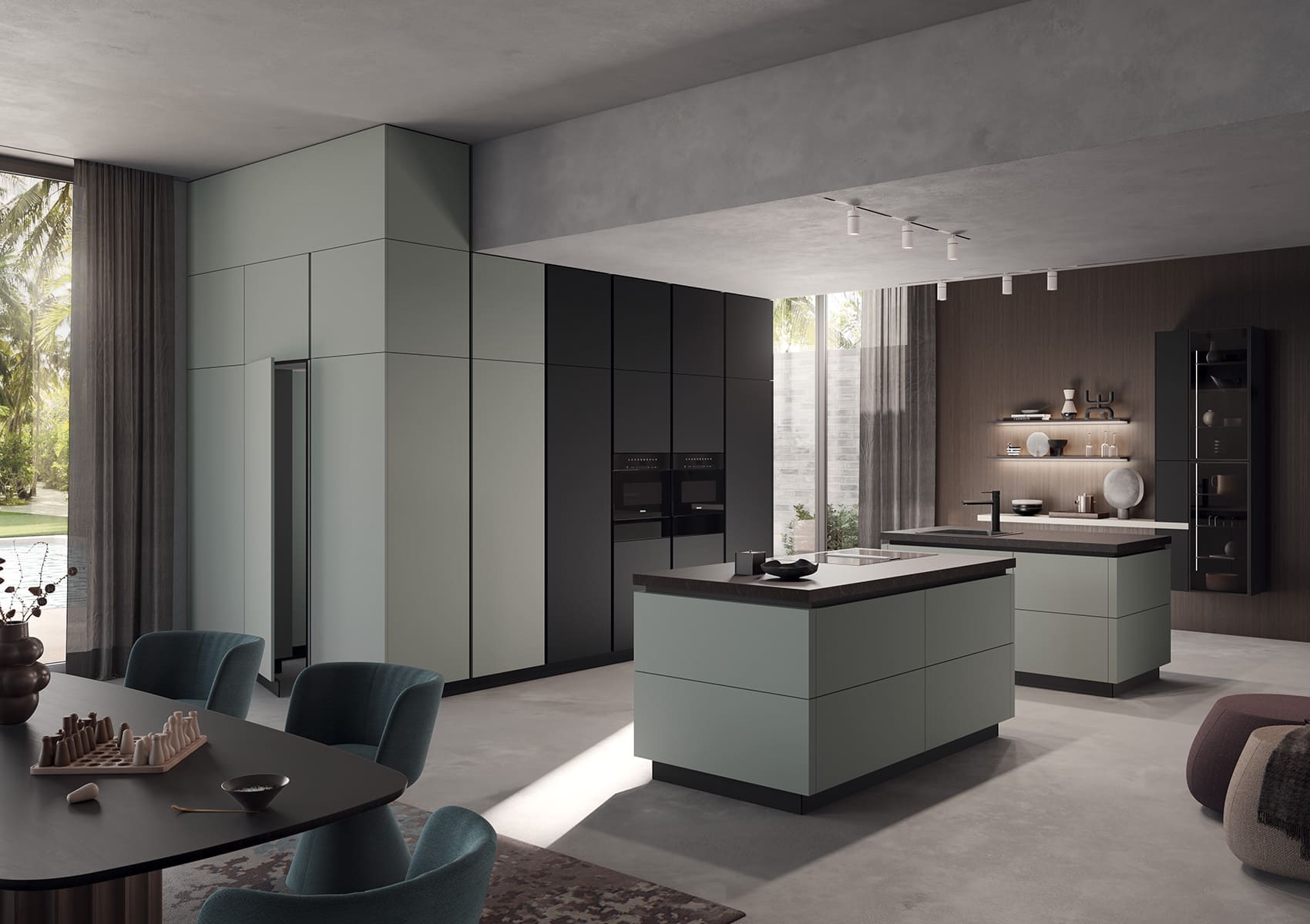 AV 6000-GL Eucalyptus & Noir | Kuchenart | Cuisine ouverte
