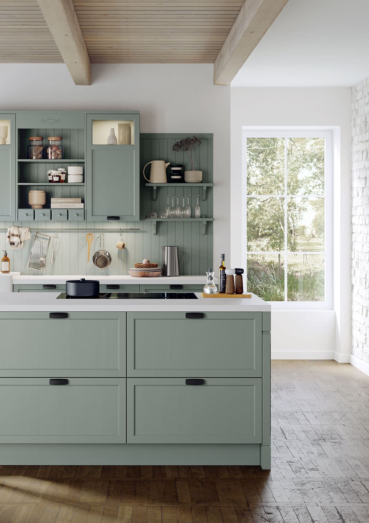 Cuisine-rétro-moderne-bois-poignée-collection-concept-130-häcker-cuisine-privee-BRISTOL-eucalyptus
