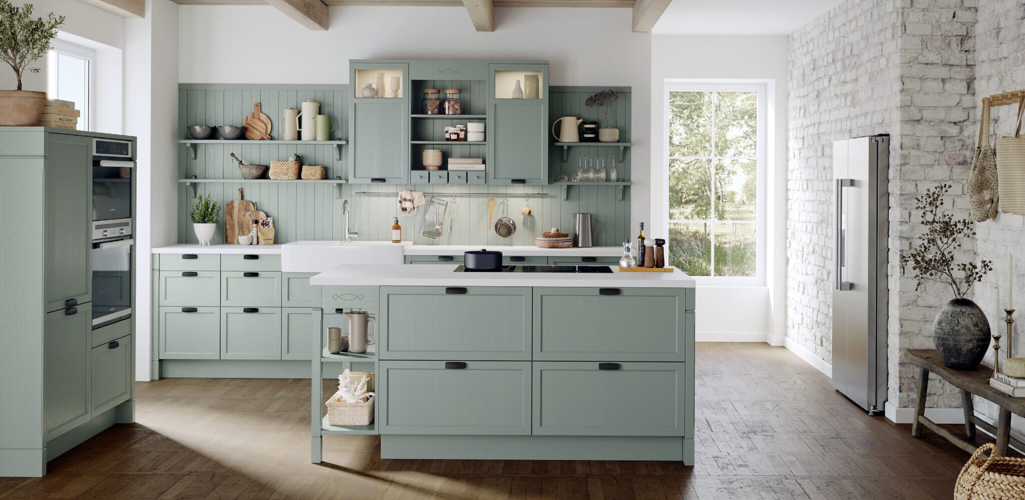 Cuisine-rétro-moderne-bois-collection-concept-130-häcker-cuisine-privee-BRISTOL-eucalyptus