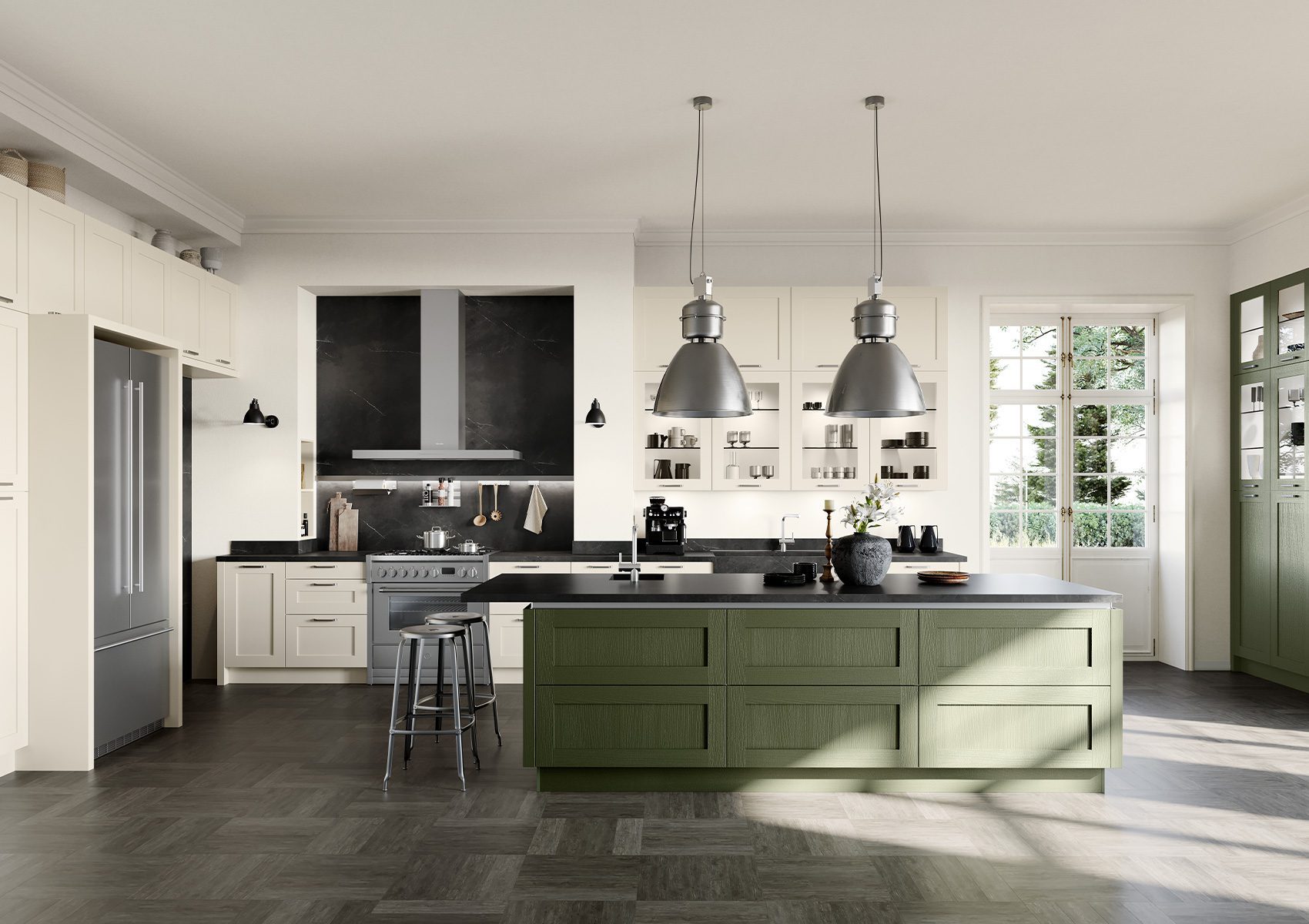 Av 6055 Ral Vert Olive Blanc Perle Cuisine Kuchen Art