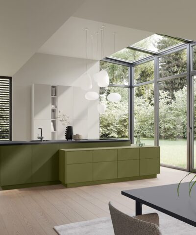 Cuisine Eclat Vert Olive Intense Cuisine Ouverte Cuisine Kuchen Art