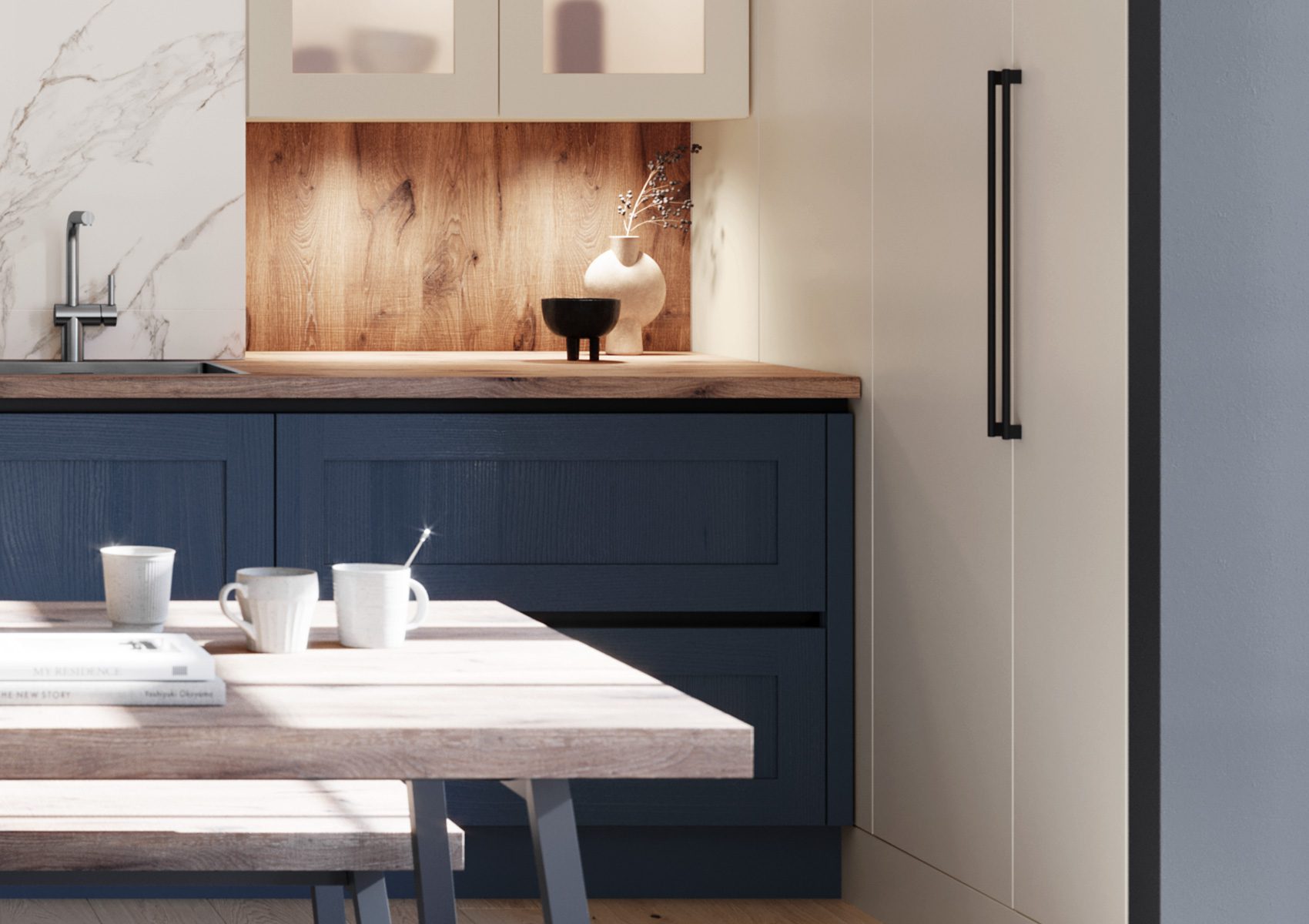 Cuisine-rustique-style-americain-bois-véritable-collection-concept-130-häcker-Kuchenart-HAMPTON-GL-océan