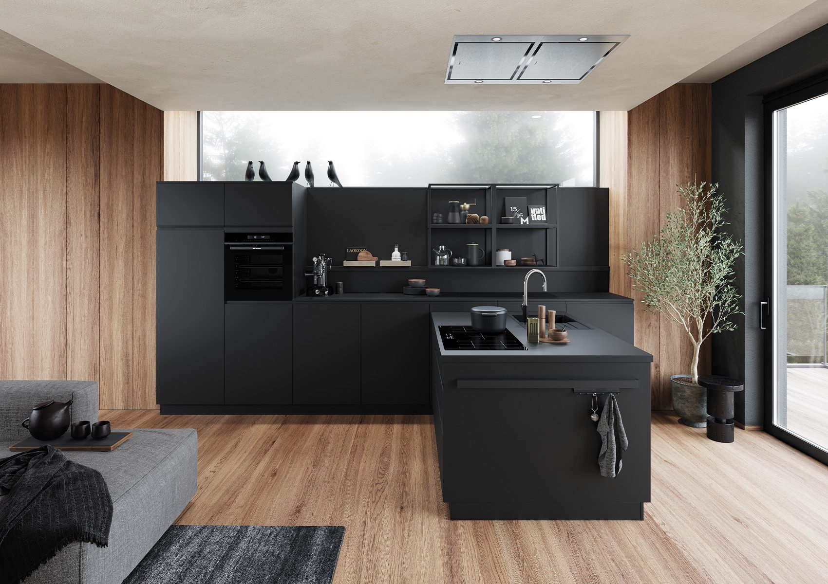 Cuisine Kuchen Art Perfect Soft Noir Rangements Intelligents