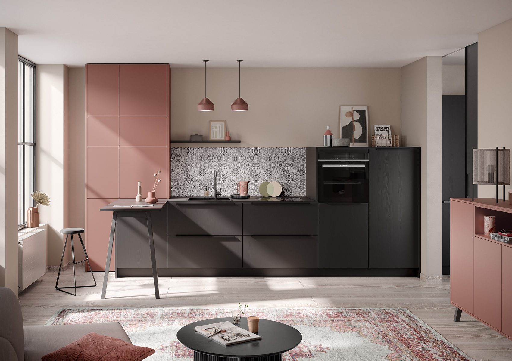 cuisine-L-moderne-collection-concept-130-cuisine-privee-CALGARY-chêne-velours-noir-et-SCALA