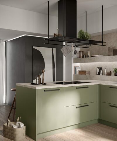 Cuisine Moderne Vert Olive Collection Concept 130 Cuisine Kuchen Art Scala Vert Olive