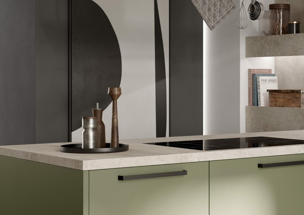 Cuisine Moderne Vert Olive Rangement Collection Concept 130 Cuisine Kuchen Art Scala Vert Olive