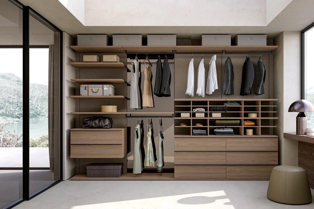 Dressing-avec-portes-coulissantes-&-îlot-central-verre-et-bois-collection-adok-cuisine-privee