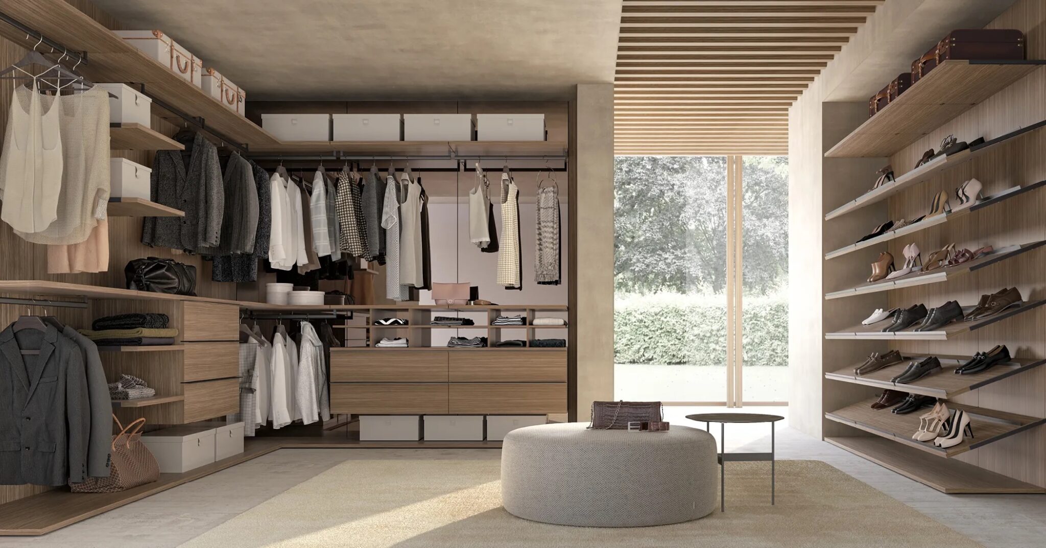 Dressing-moderne-ouvert-collection-cuisine-privee-système-à-crémaillère