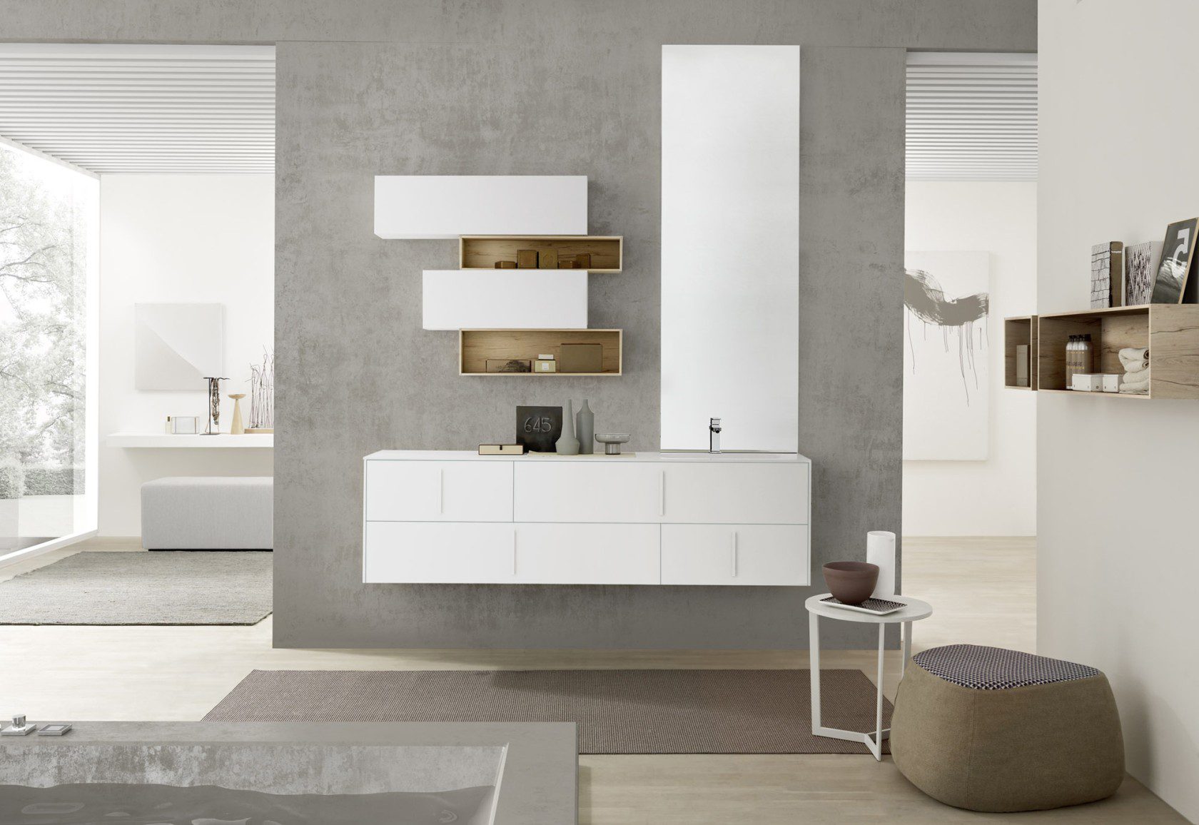 Salle-de-Bain-Moderne-italienne-en-Ocritech-blanc-façades-blanches-avec-Vasque-Intégrée-collection-M-system-c-014
