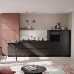 Cuisine En L Moderne Collection Concept 130 Credence Kuchen Art Calgary Chene Velours Noir Et Scala