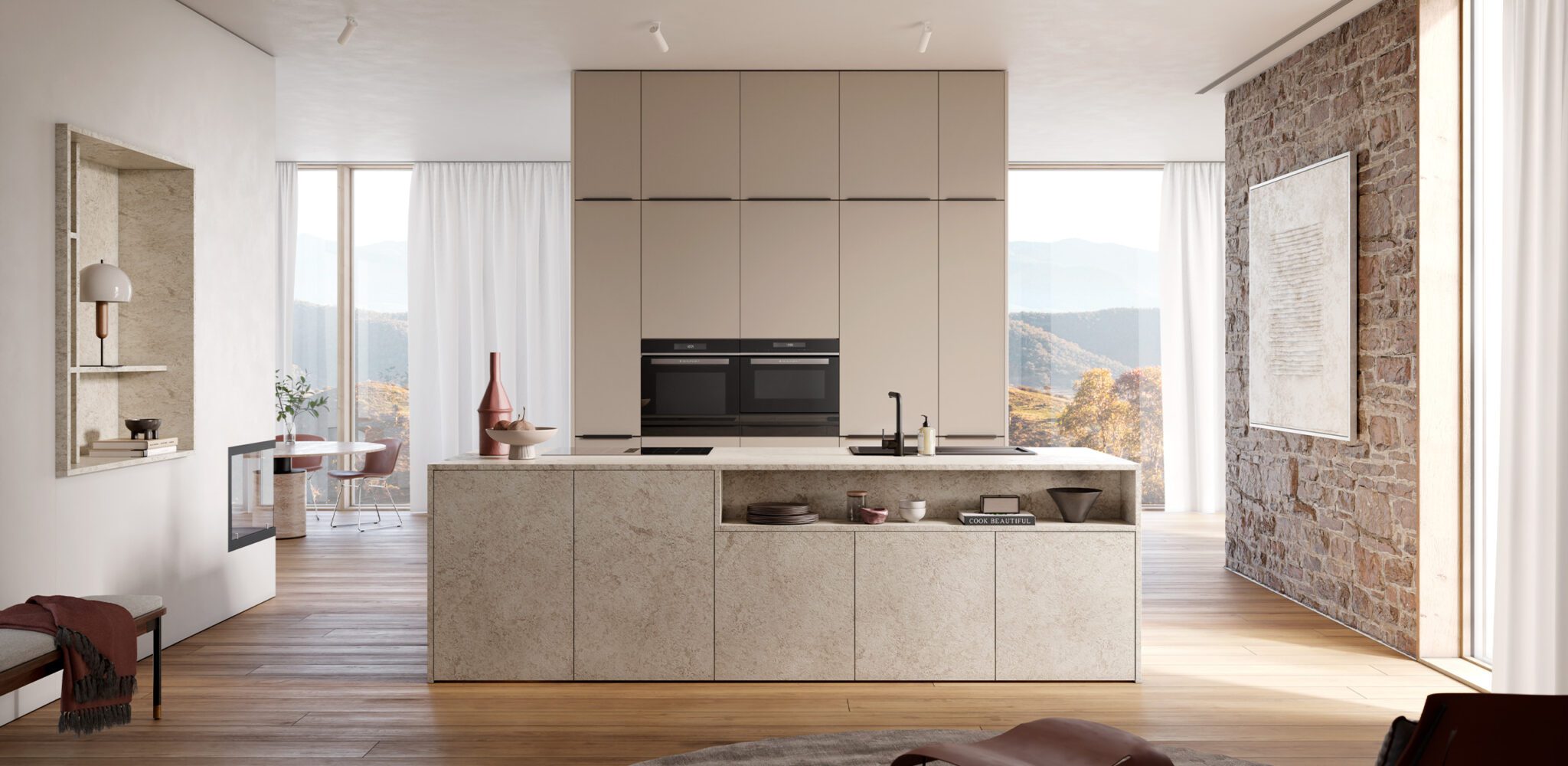 Cuisines-contemporaine_avec_îlot_central_kuchen_art