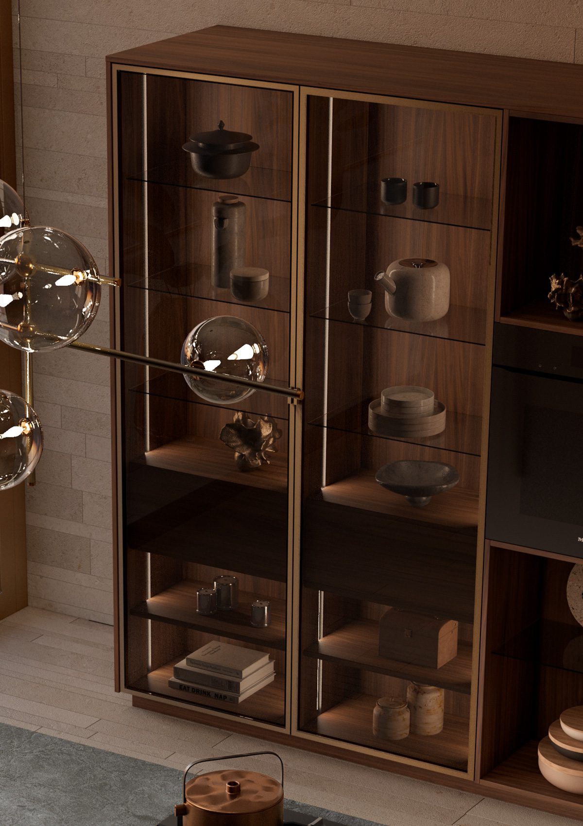 Cuisine_avec_meubles_en_bois_et_portes_en_verre_kuchen_art