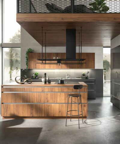 Cuisine contemporaine Noyer & Graphite | Élégance spacieuse et haut de gamme